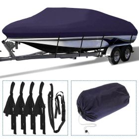 11-22FT Waterproof V-Hull Boat Cover w/ Storage Bag UV Resistant for V-Hull, TRI-Hull, Runabout Boat, Pro-Style Bass Boats