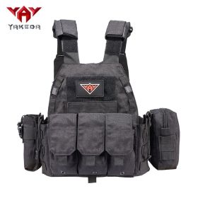 Tactical Multi-functional MOLLE Lightweight CS Outdoor Training Tactical Vest (Color: Black)