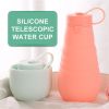 500ml Large Capacity Silicone Folding Water Bottle High Temperature Resistance Outdoor Sports Bottle Travel Portable Cup