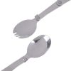 1pc Outdoor Stainless Steel Folding Spoon Folding Fork Tableware With Box Container