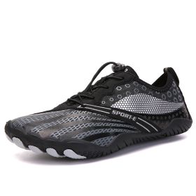 New Cross-border Five-finger Shoes Diving Fishing Couple Outdoor Wading River Upstream Shoes (Option: Black-42)